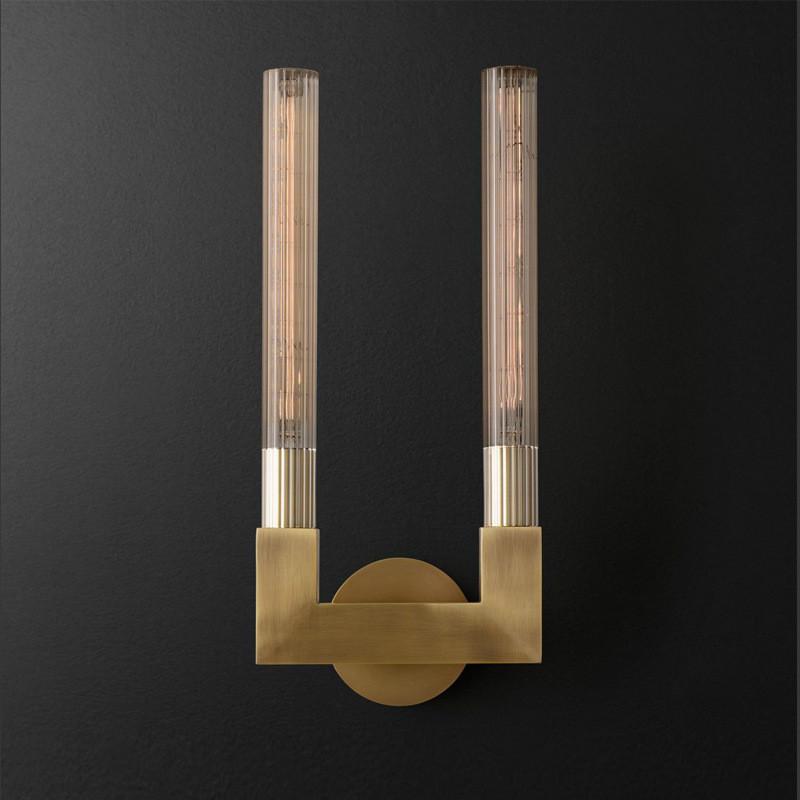 设计师样板房现代新中式清光走廊酒店会所玻璃双头单头壁灯