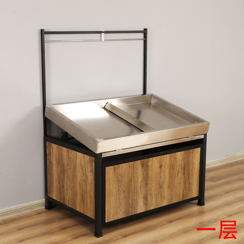 角度五金货架厂家不锈钢钢木水果架展示架瓜果蔬菜架生鲜超市货柜