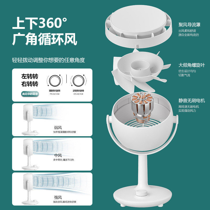 新品空气涡轮循环风扇补光灯桌面电风扇家用卧室充电式小台灯风扇,畜牧/养殖物资,特种养殖设备,淘宝优惠券,粉丝福利购,淘宝优惠卷