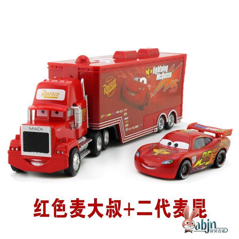 赛车总动员玩具车正版闪电麦昆国产麦大叔mack95号货柜车组合汽车