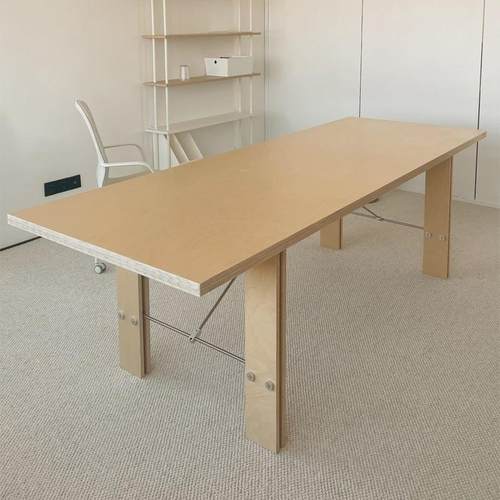 不锈钢光轴桌桦木岛台餐桌家用客厅办公室泡茶台工作意海洋板