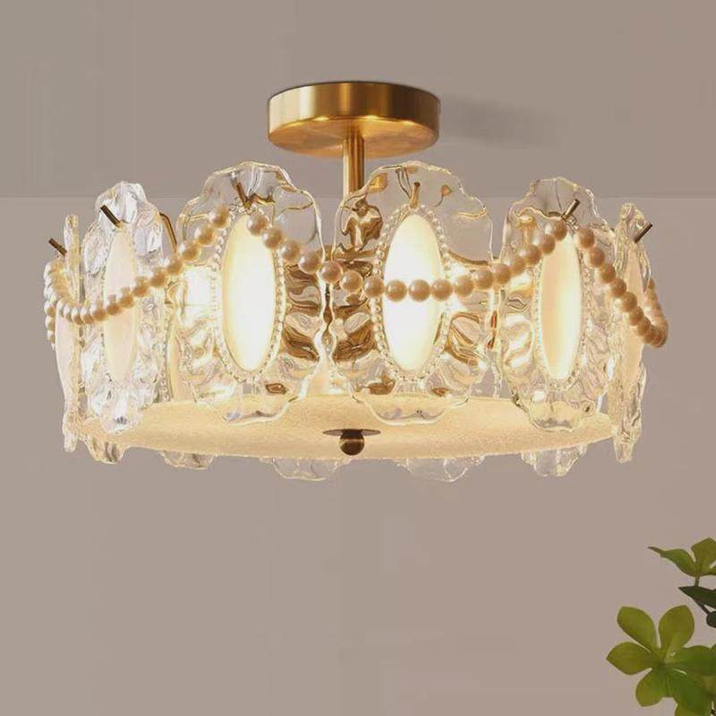 法式轻奢水晶珍珠云雾吸顶灯复古房间灯设计师艺术浪漫温馨主卧灯,家装灯饰光源,客厅吸顶灯,淘宝优惠券,粉丝福利购,淘宝优惠卷