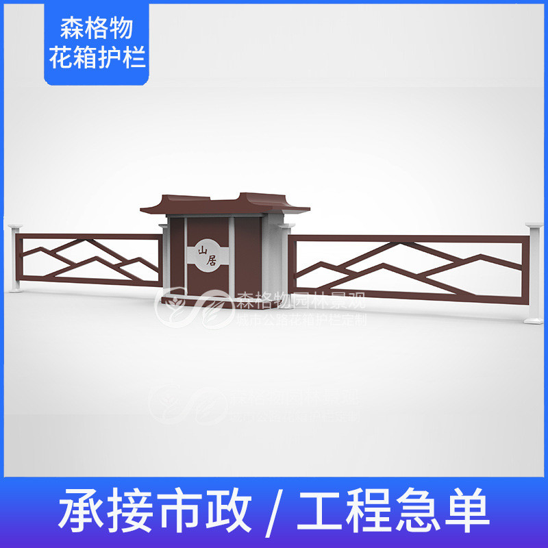 户外不锈钢组合铁艺花架市政景观工程落地造型花坛护栏花箱批发