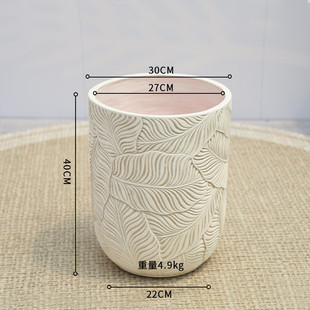 镁泥花盆简约落地艺术仿古花盆北欧化风格室外室内绿植盆栽水泥盆