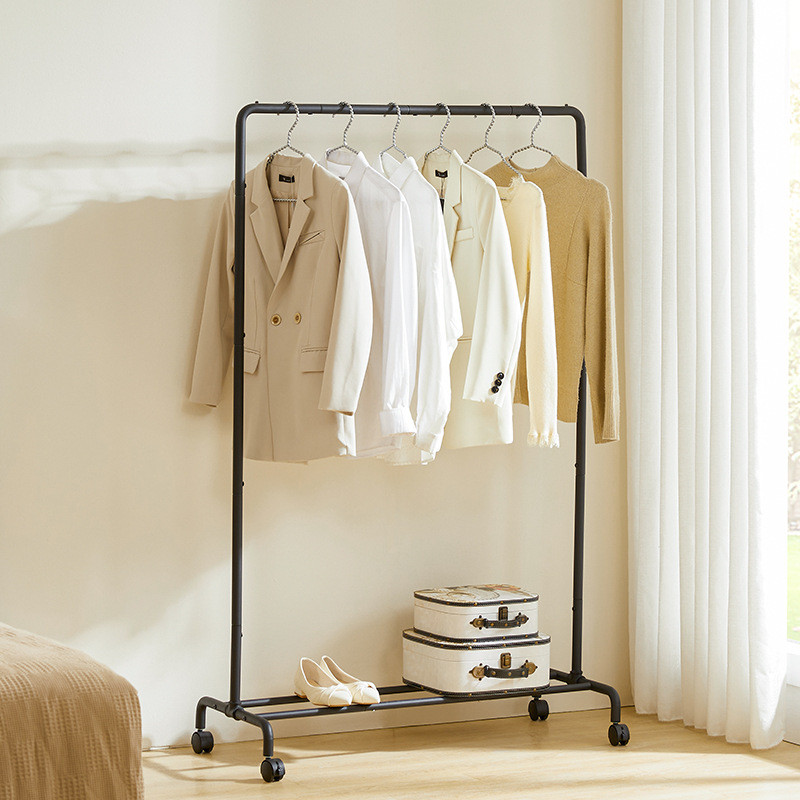 加粗晾衣架杆挂衣架晒衣服卧室内简易家用阳台移动落地式收纳架子