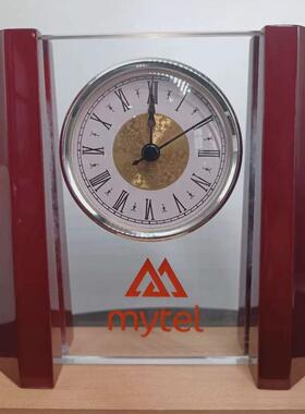 厂家直销水晶欧式座钟结婚纪念礼品水晶钟表客厅摆件婚庆装饰