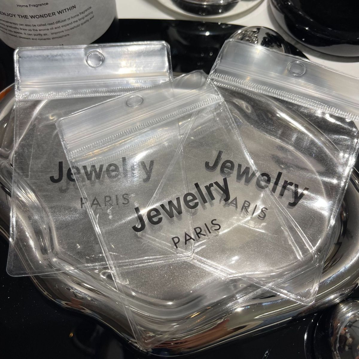 高档耳环透明自封袋项链戒指保色袋子JewelryPARIS首饰饰品收纳