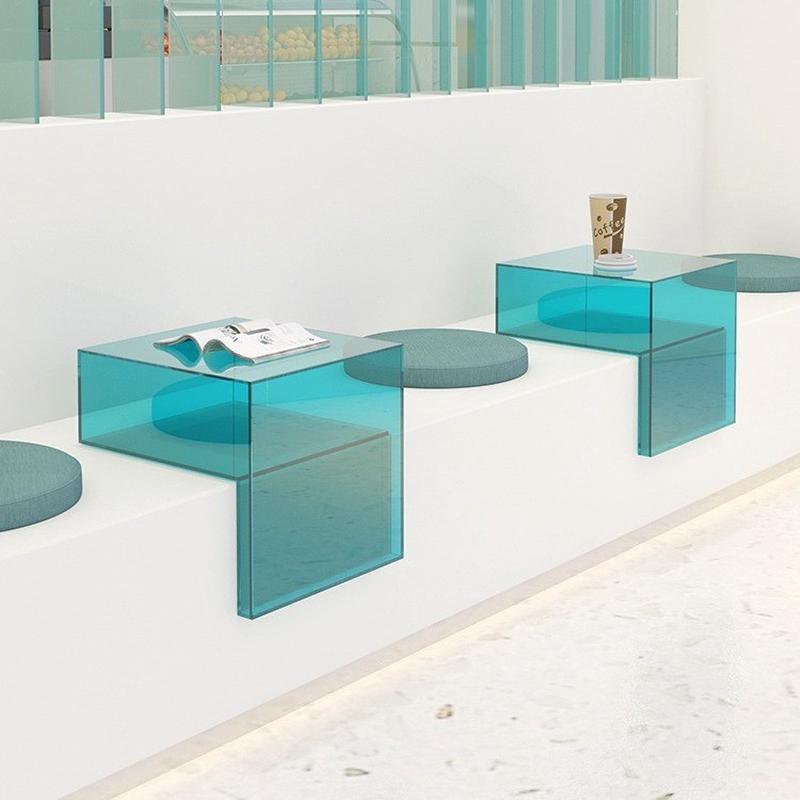 吧台l展示架型彩色亚克力网红装饰道具奶茶店展示盒摆件logo打印