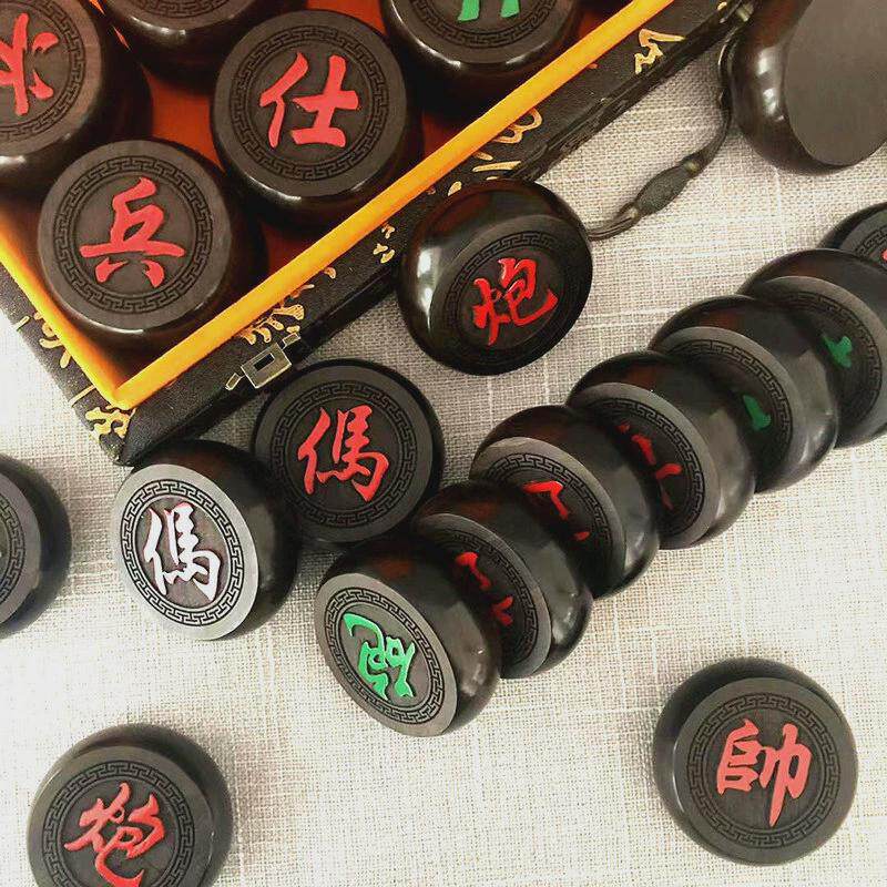 紫光棋布阳雕棋盘象棋儿童中国象棋带棋盘便携式象棋单棋子送檀