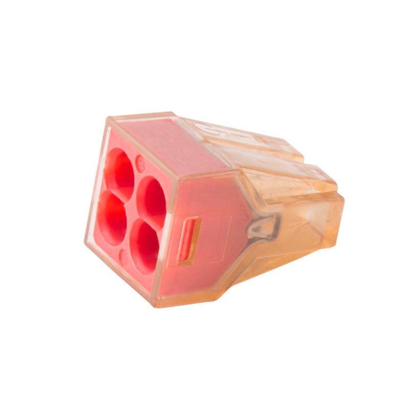 604接线导线端子4平方硬排快速接头连接器家用压线帽分线器100只