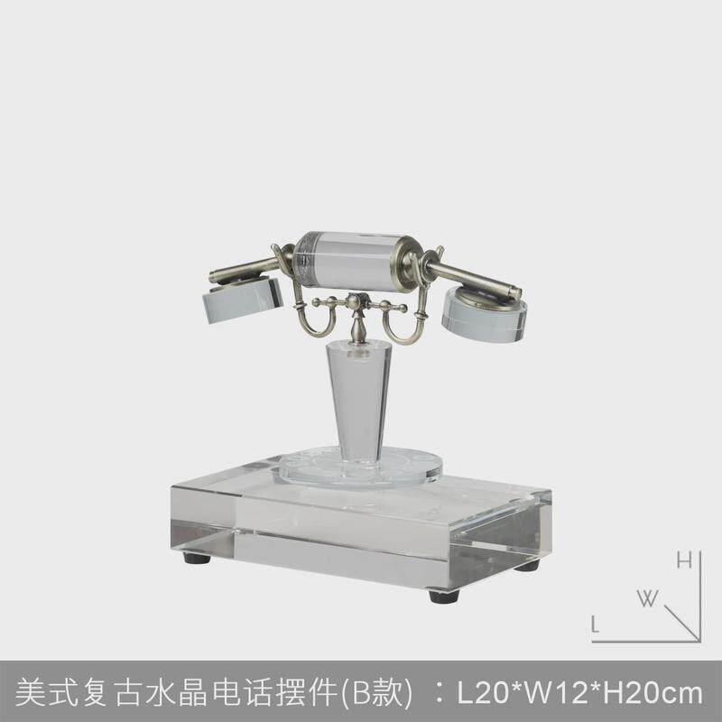 新中式复古电话机摆件样板房居家客厅电视柜玄关茶几桌面软装饰品