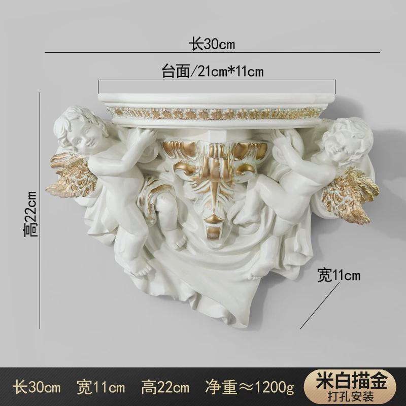 欧式创意天使置物架隔板玄关电视墙洗漱装饰壁挂浴室立体用品收纳