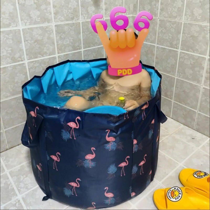 浴桶折叠泡澡桶儿童袋洗澡可折叠免安装小孩便携宝宝大号沐浴桶