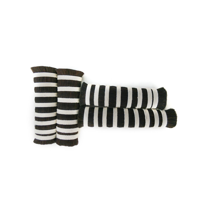 厂家供应黑色马尾马尾混合pp丝毛质硬毛条均匀无碎毛长现货可定制