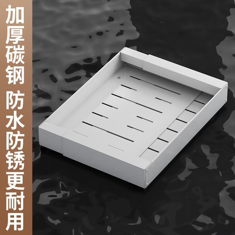 热销橱柜内可伸缩抽屉置物架放碗碟锅具篮储物盒拉篮抽拉式收纳架