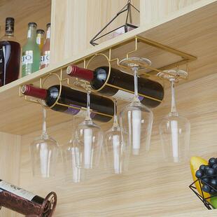 酒柜摆件悬挂高脚杯架简约红酒杯架倒挂红酒架创意家用