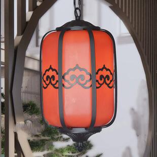 新中式长走廊吊灯吸顶葡萄架凉亭别墅大门屋檐户外复古红灯笼吊灯