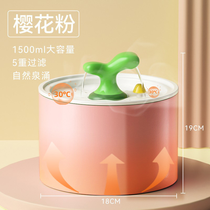 饮水机电动陶瓷饮水器过滤活水循环自动喝水加热猫碗宠物流动猫咪