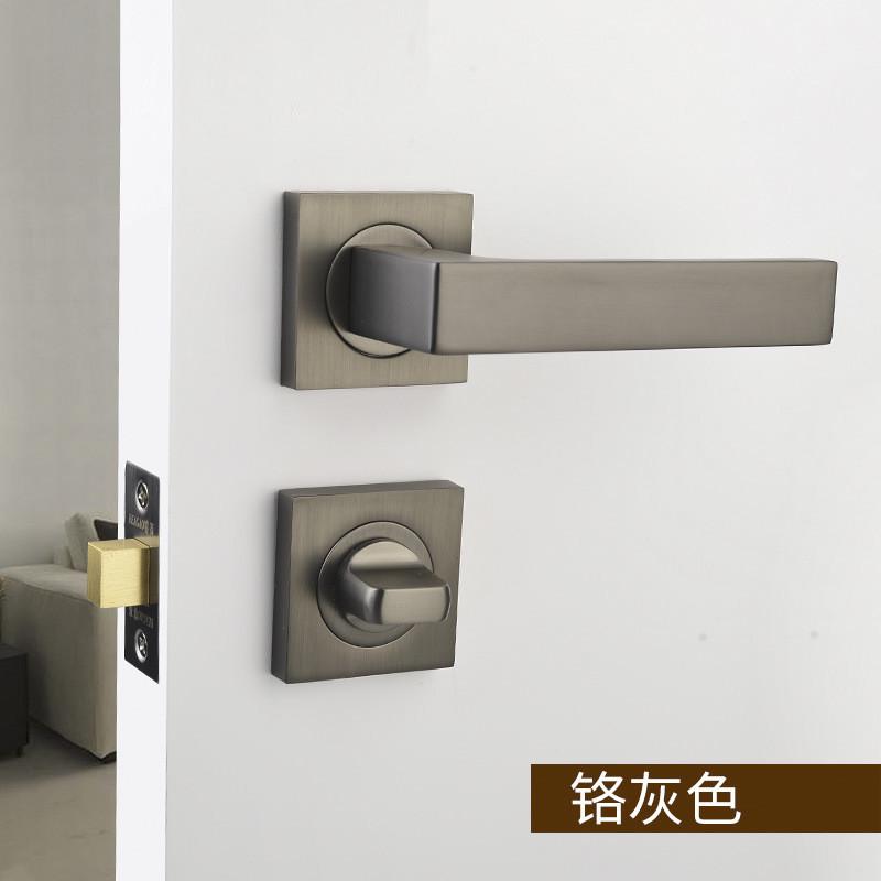 隐形门锁分体式木门锁简约锁锌合金室内门锁卧室把手卫生间门锁