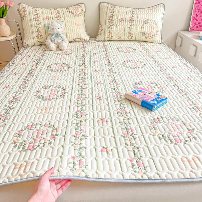 乳胶儿童夏季空调软席子可水洗冰丝凉席三件套学生宿舍夏凉垫床垫