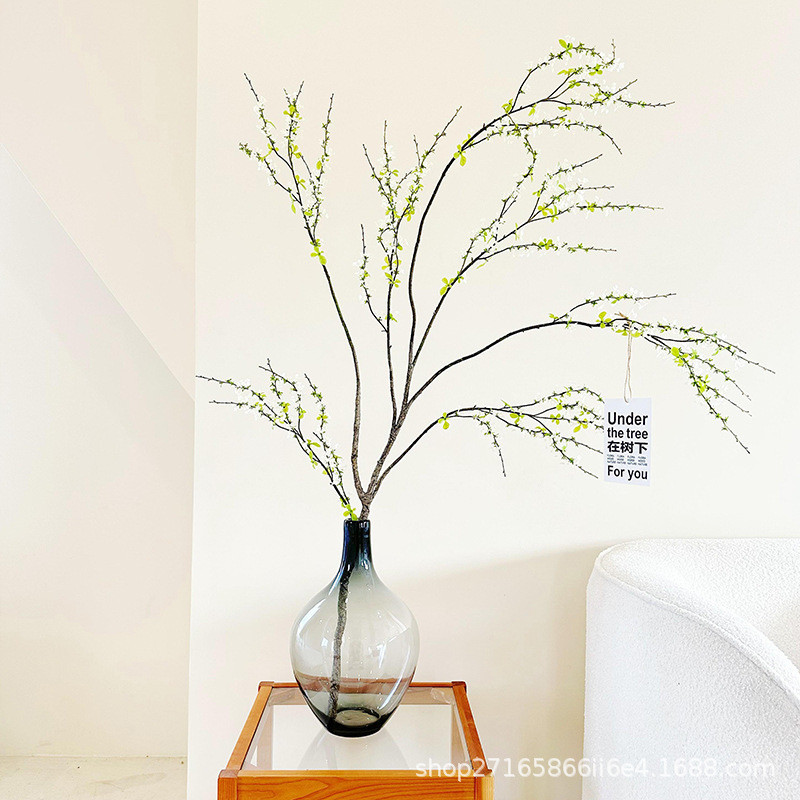 楼夏家仿真花假绿植餐桌花室内装饰摆件雪柳干花枝条花束花艺落地