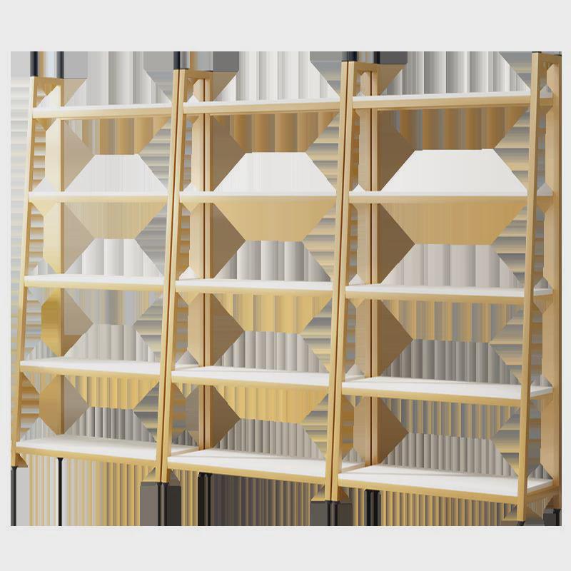 铁艺书架置物架钢落地多层收纳架客厅隔板储物架简约木货架展示架