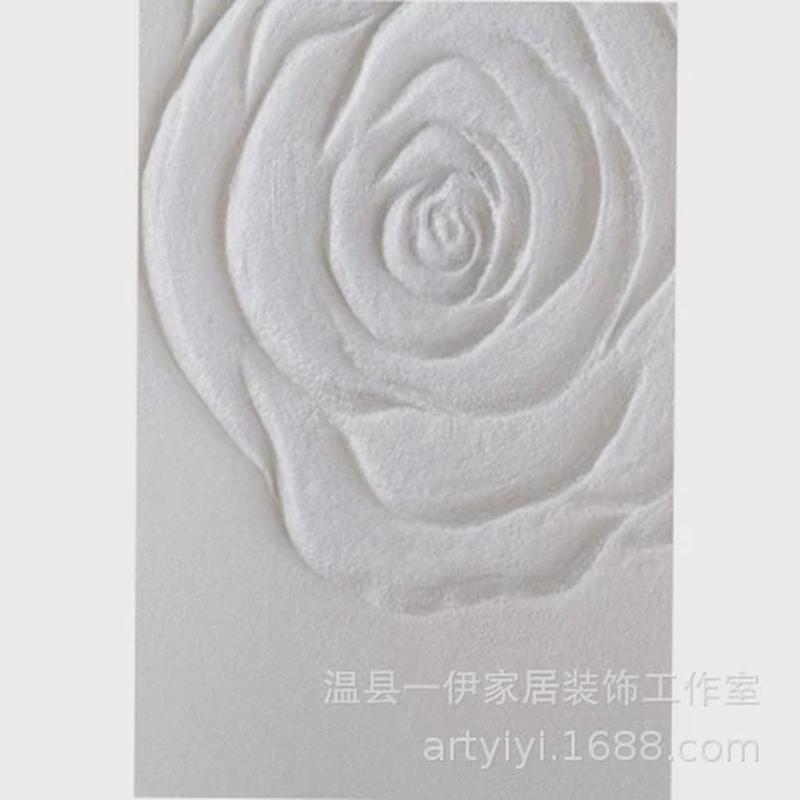 肌理画手绘油画砂岩刀画成品白色侘寂风装饰画立体抽象挂画民宿风