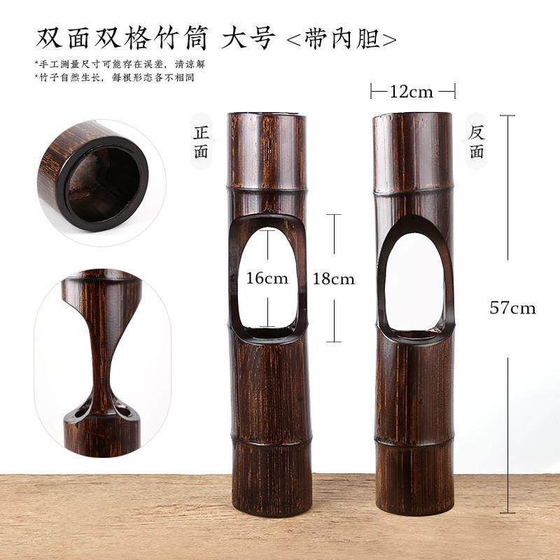 中华花艺花器专业复古中国风竹筒花道竹艺中日式摆设竹根插花器皿