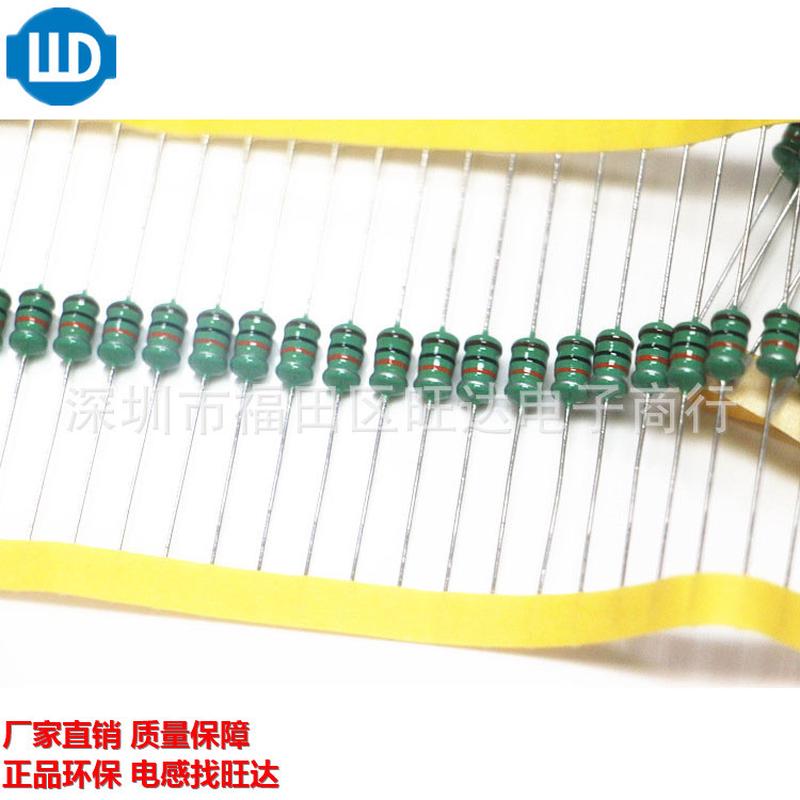 051022UH色环电感（220K）红红黑银1W10%直插绕线电感器可供样