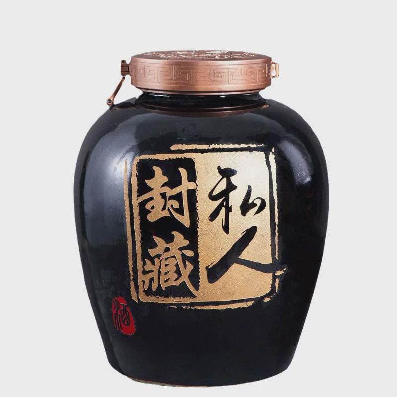 高档复古陶瓷空酒瓶家用泡酒壶白酒坛子带密封盖5斤10斤20斤50斤