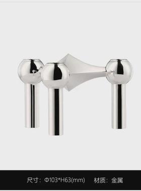 现代北欧金属分子烛台摆件工艺品极简堆叠艺术家居装饰品搭配轻奢