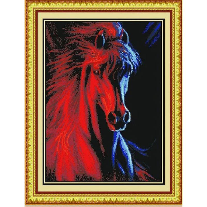 26X8冰与火马头十字绣diy2023新款马系列新房线绣新品棉线全绣款