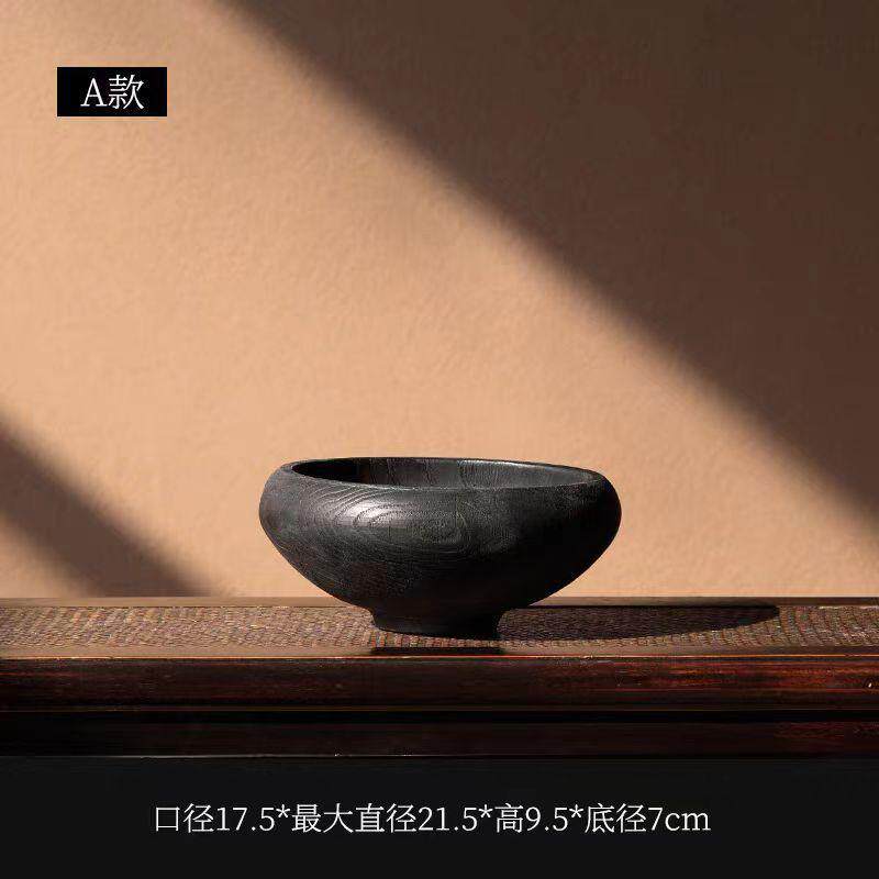 摆件木花盆碳化炭化木家居软装装饰摆设民宿会所花器批发