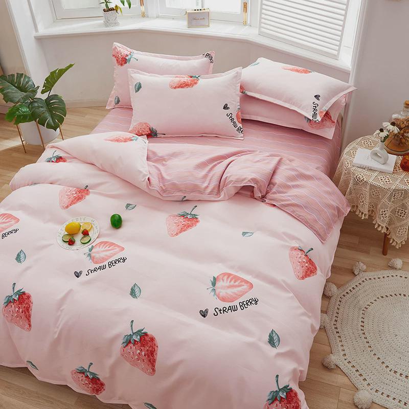 棉四件套单人学生宿舍100全棉被套床加厚床上用品2三件套床品4