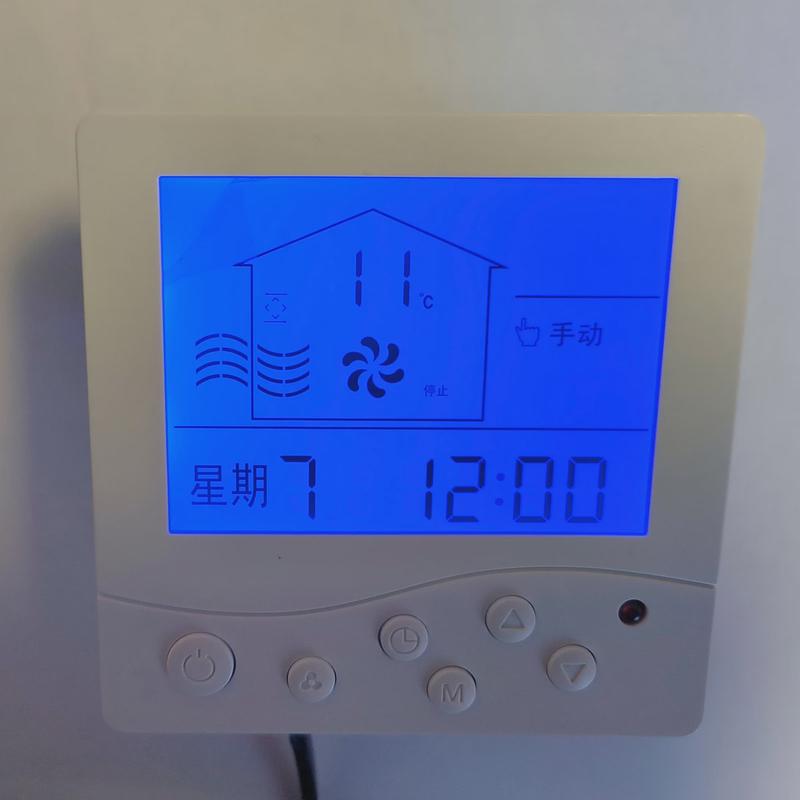 新风系统温控器风机控制面板三档调速开关控制器室内智能液晶显示