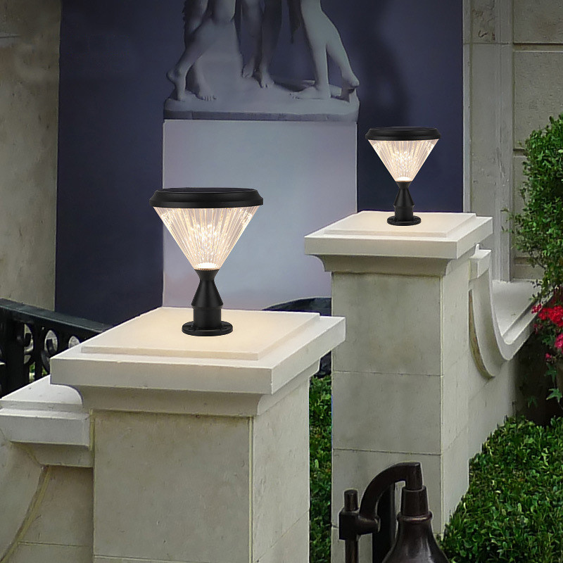 热销现货批发花园别墅太阳能庭院灯柱头灯户外防水景观灯