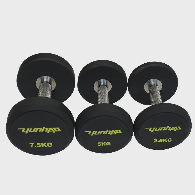 tpu圆头哑铃包胶哑铃健身举重男士家用健身房哑铃套装圆头哑铃