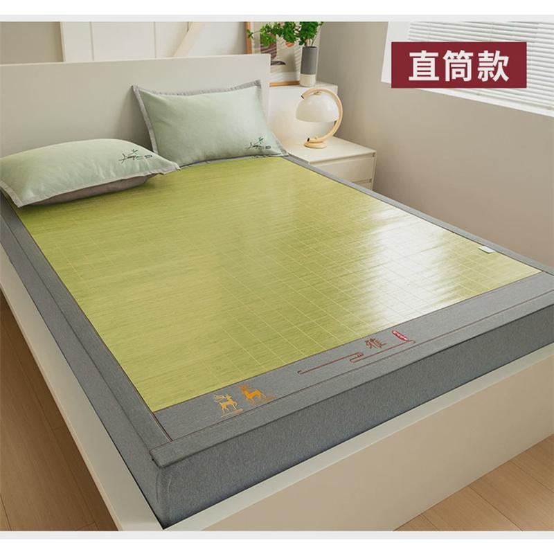 竹席凉席藤草席双面直筒竹凉席大床超厚凉席夏季夏天头层竹青席