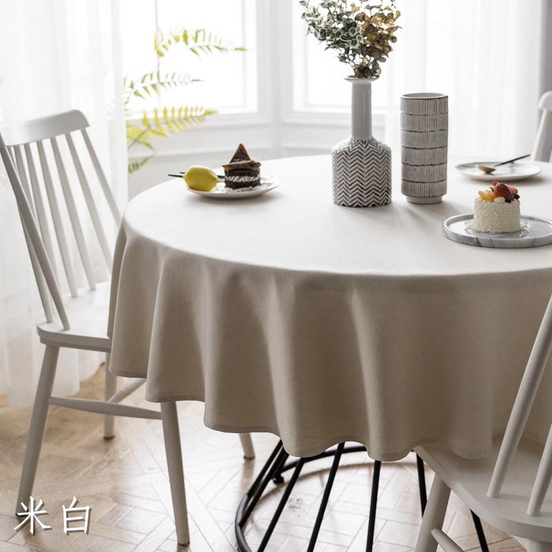 厂家直销现代简约台布加大布艺圆形纯色家用餐厅ins风田园圆桌布