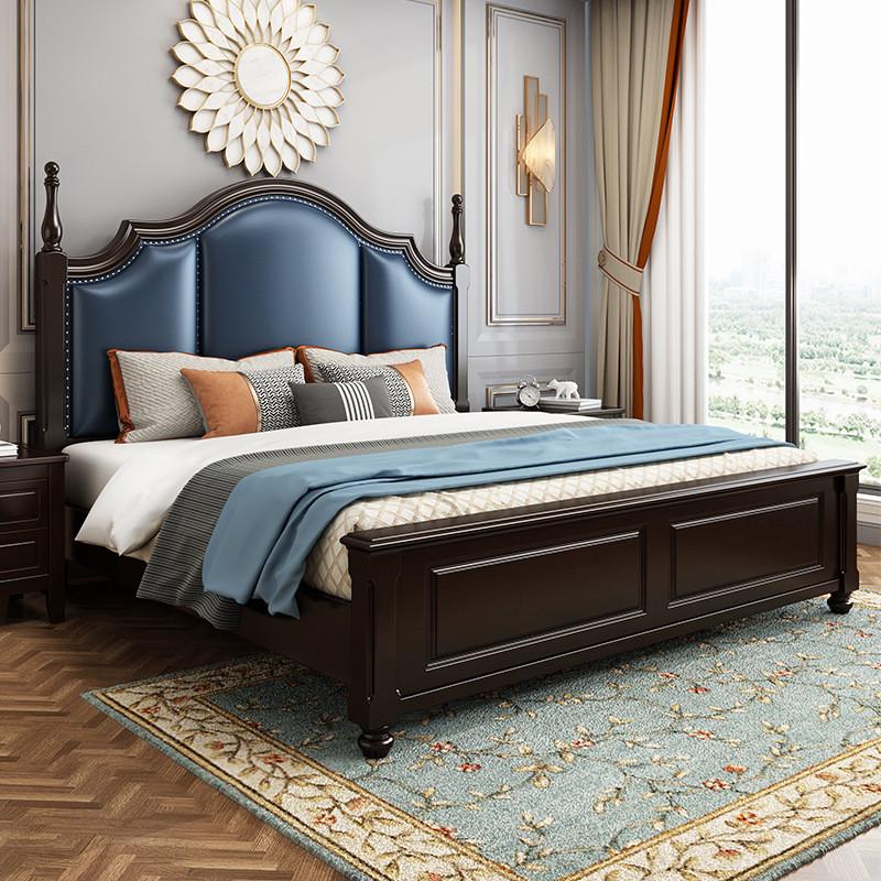 美式实木床轻奢公主床1.8m双人床白色欧式床现代简约高箱储物婚床