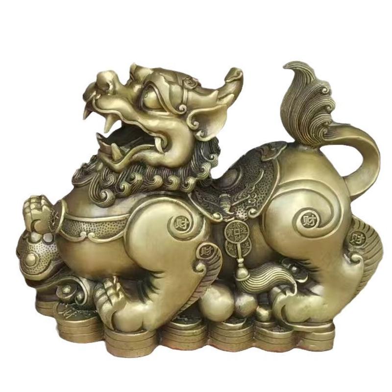 铸铜动物雕塑貔貅摆件小型雕塑家居金属工艺品铜貔貅室内厂家批发