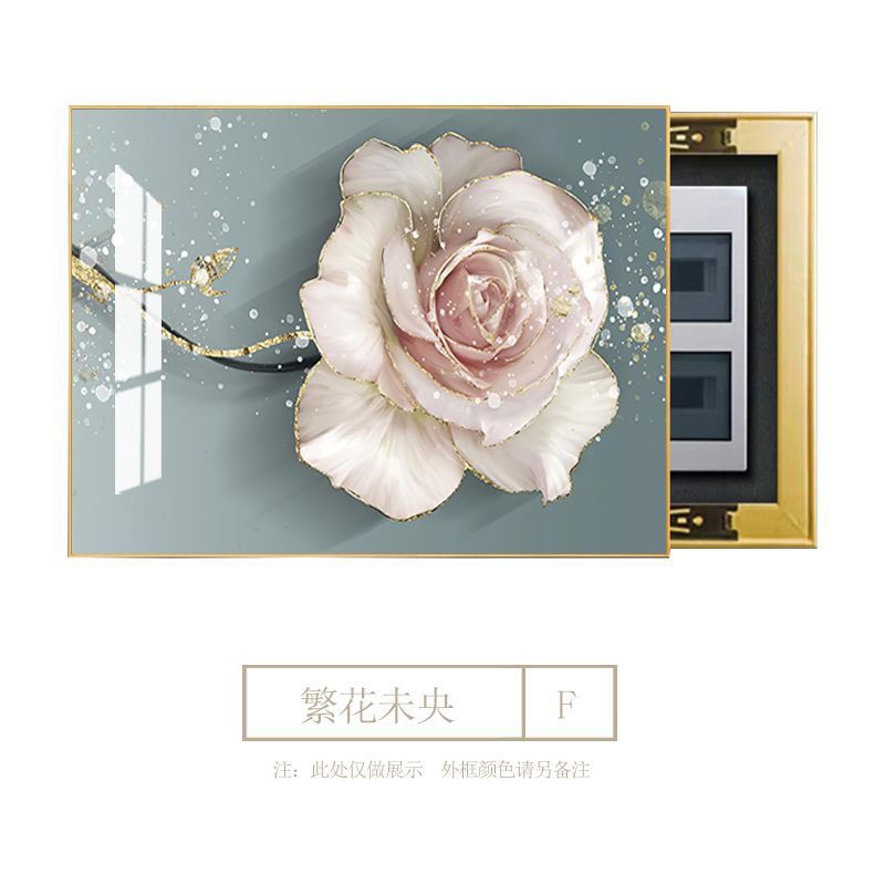 高档设计现代电表箱遮挡挂画电闸装饰画掀盖轻奢植物花卉艺术挂画图片