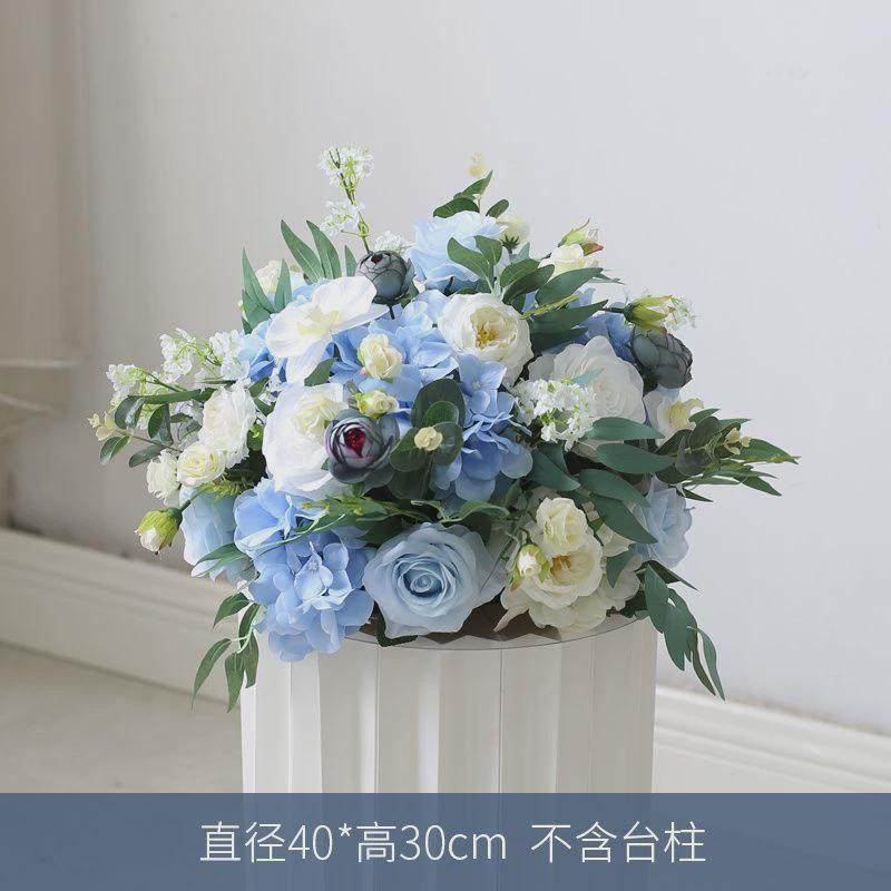 婚礼布置路引花球花柱罗马圆柱套装甜品台摆件商场橱窗绢花香槟摆