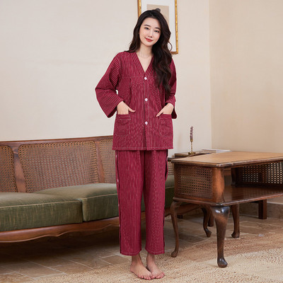 四季艾灸服纯棉前后桑拿开扣开衫服理疗服拔罐按摩汗蒸服2024新款