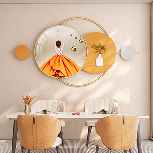 餐厅装饰画现代简约饭厅壁画轻奢高级感挂画餐桌墙面创意瓷晶挂画