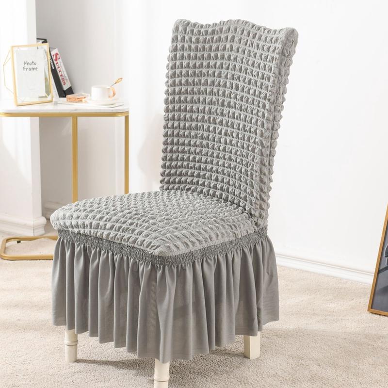 89n弹力餐桌椅子套罩全包坐垫靠背座椅粉色凳子套红木家用罩