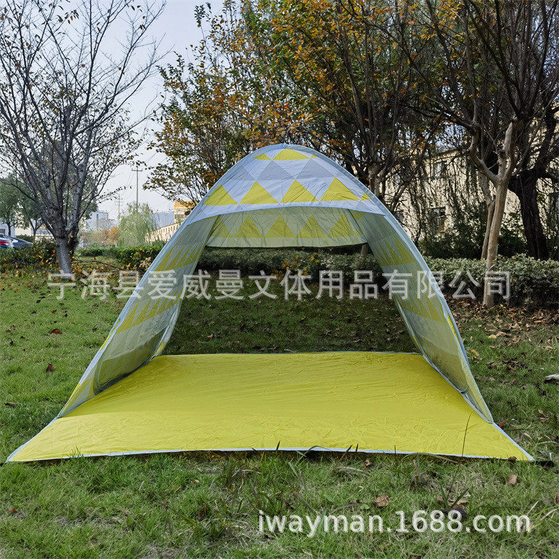 涂免搭建速开休闲遮阳户外帐篷快速收纳便携式银沙滩帐篷