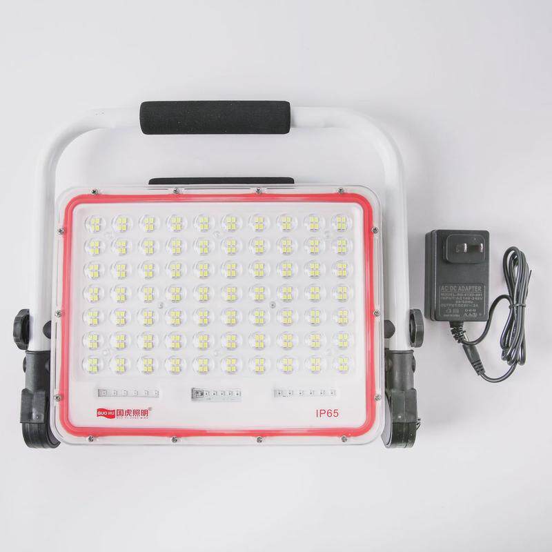 现货国虎充电式LED投光灯200W/400W户外工地车间仓库大功率照明