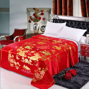 馨朵芙杭州丝绸婚庆被面子被面织锦缎喜七彩软缎结婚缎子喜被面