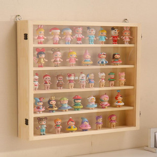 盲盒收纳展示架乐高手办架子透明摆柜亚克力泡泡玛特展示盒挂墙